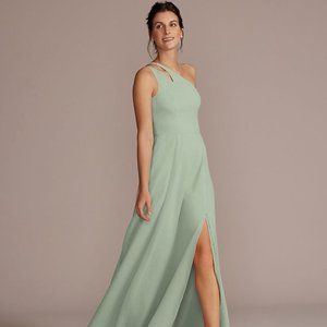 COPY - Bridesmaid Dress - Chiffon One Shoulder CutOut - Dusty Sage